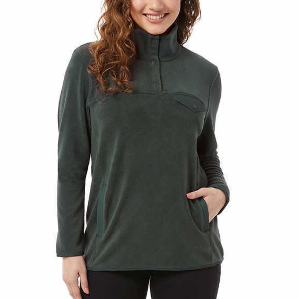 32 Degrees Women's Pullover Size XXL Green Cozy Fleece Cottagecore Soft (NEW)